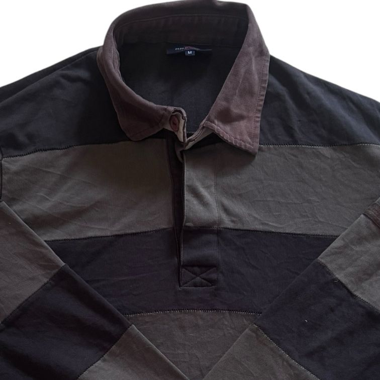 Medium Mike Davis Brown Striped Rugby Shirt
