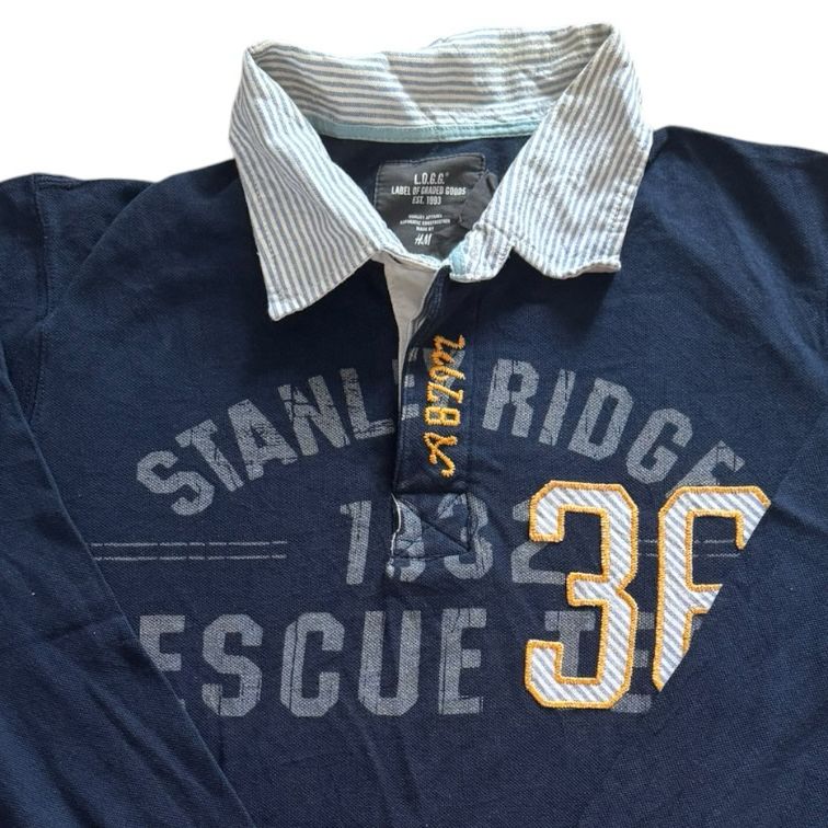 Aged 14 H&M Navy Mountain Rescue Rugby Shirt