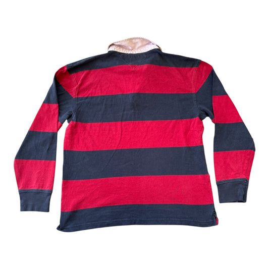 Large Tommy Hilfiger Navy and Red Rugby Shirt