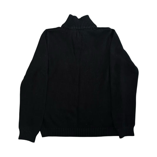 Aged 14-16 Chaps Black Knitted 1/4 Button Jumper