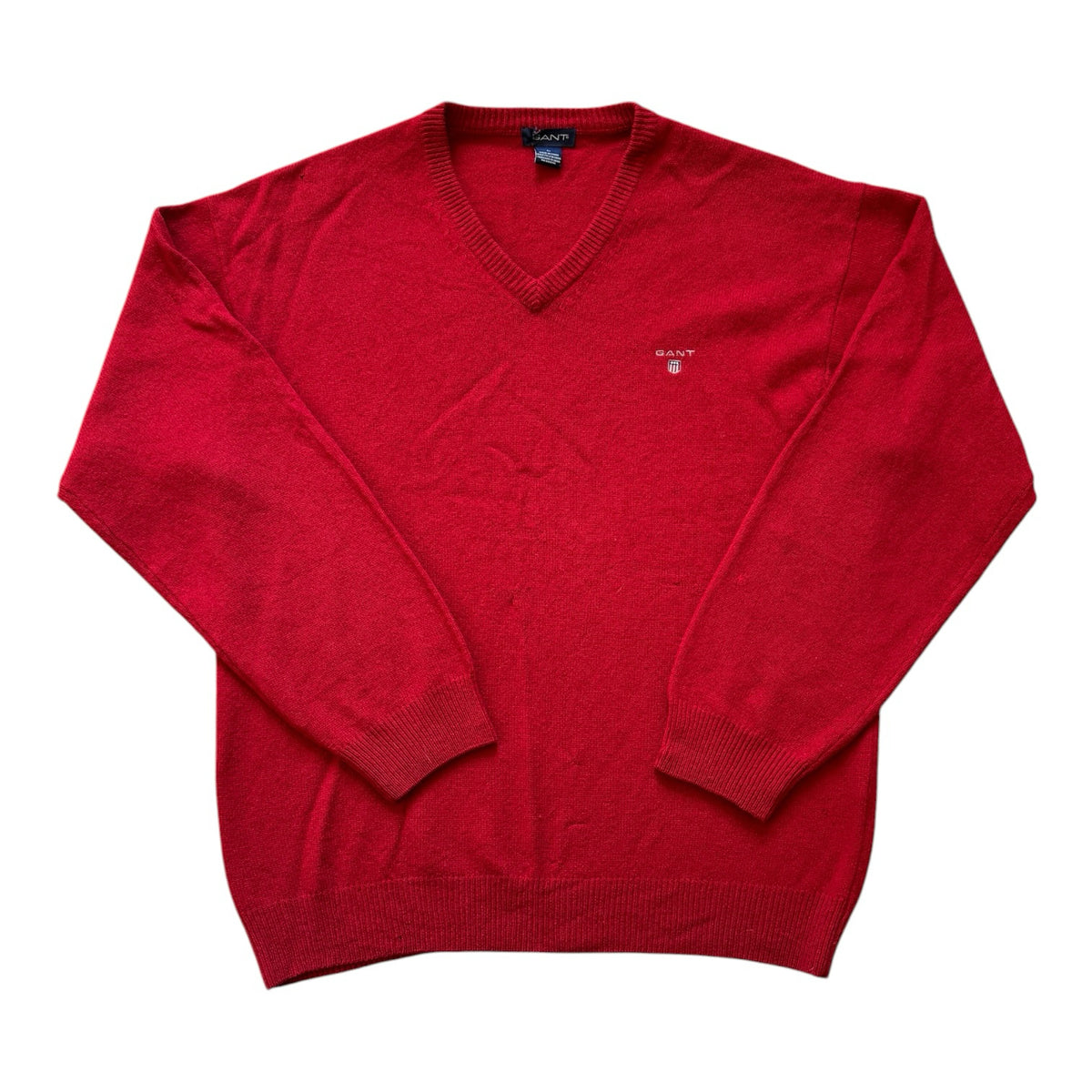 Large Gant Red Wool Knitted Jumper - Repaired/damaged