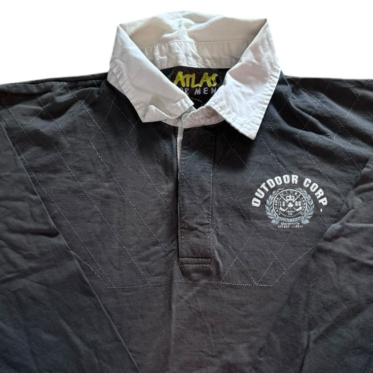 Medium Atlas For Men Faded Black Rugby Shirt
