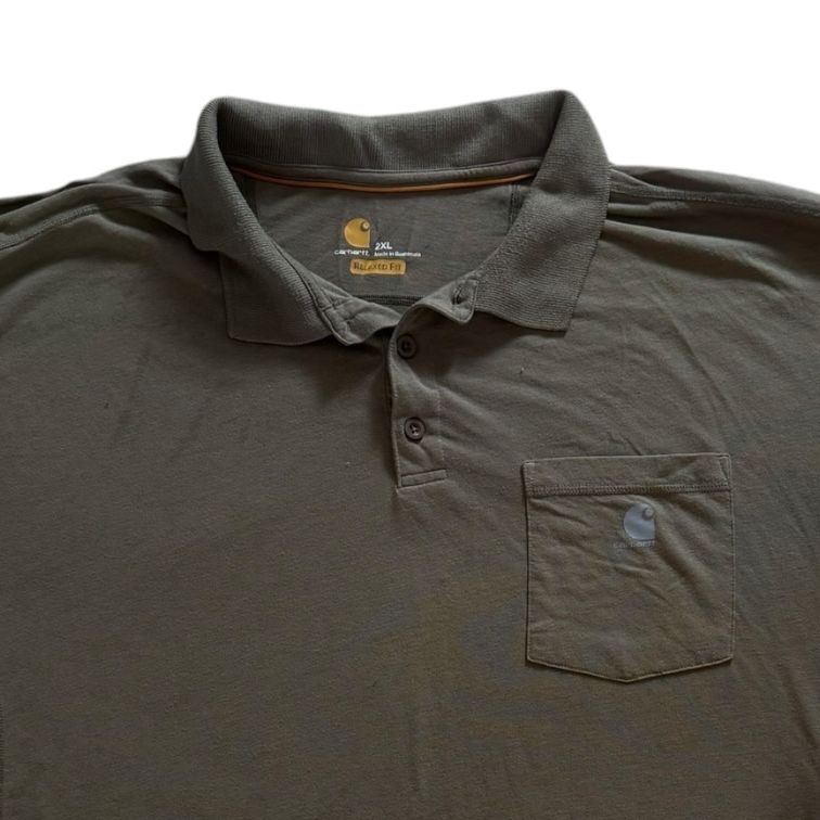 XXL Carhartt Olive Green Polo Shirt