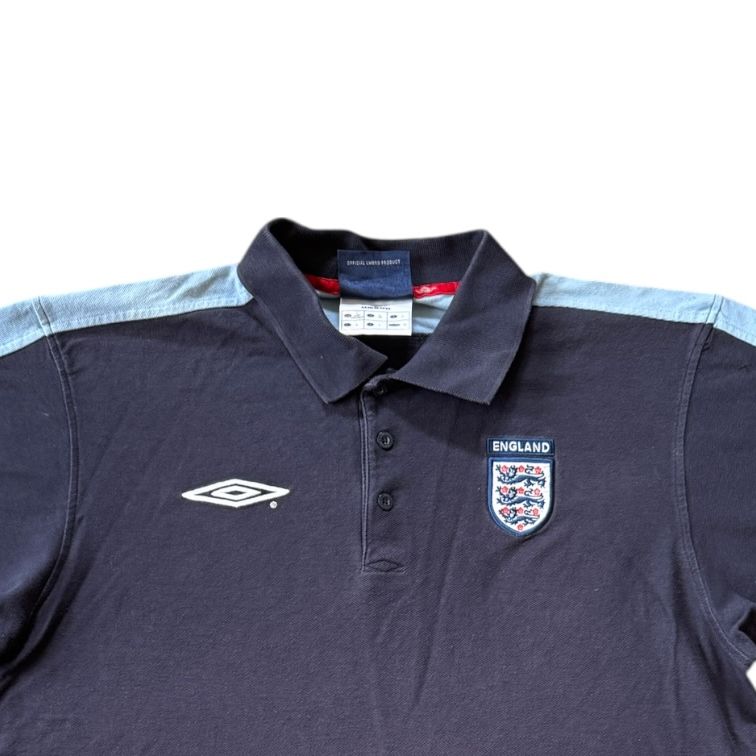 Large Umbro Navy England Football Polo Shirt