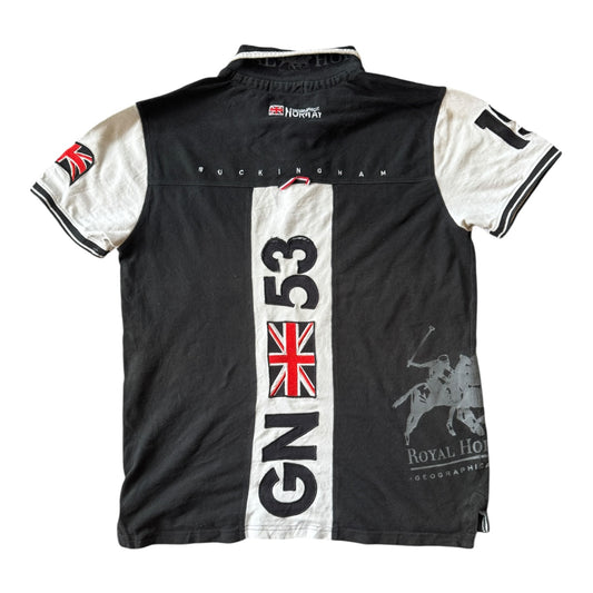 Large Geographical Norway Black Manchester Royal Polo Team Polo Shirt