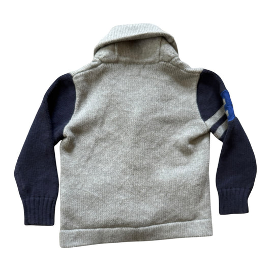 Aged 4 Ralph Lauren Grey Knitted Shawl Neck Cardigan