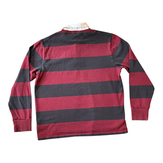 Extra large Gant Burgundy Red and Charcoal Rugby Shirt