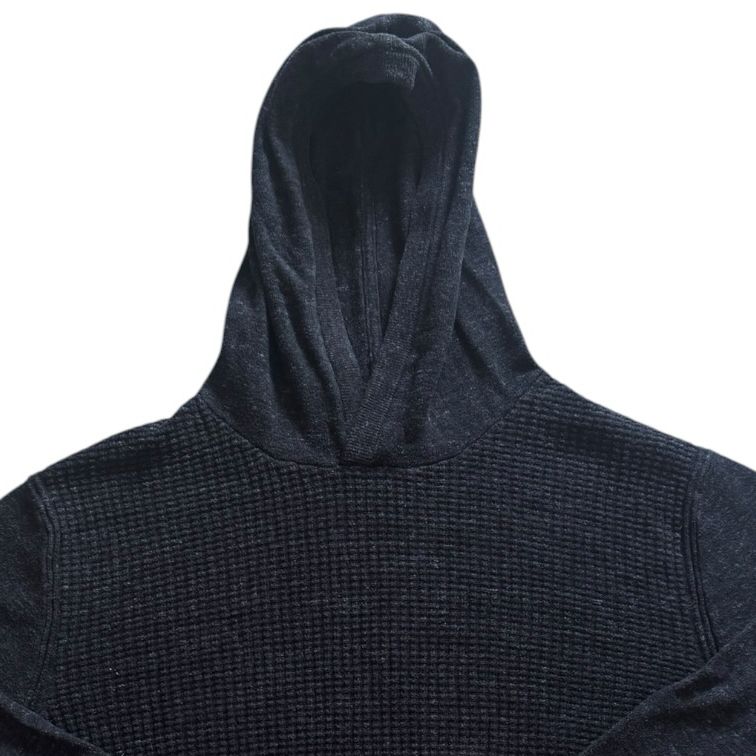 Large Gap Charcoal Black Waffle Knit Hoodie