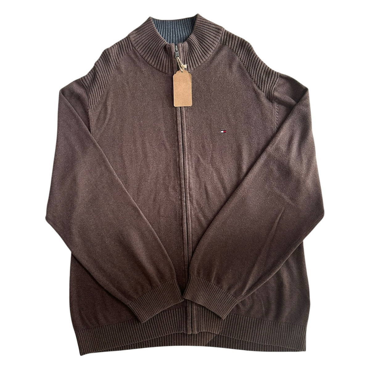 Extra large Tommy Hilfiger Brown Full Zip Jumper