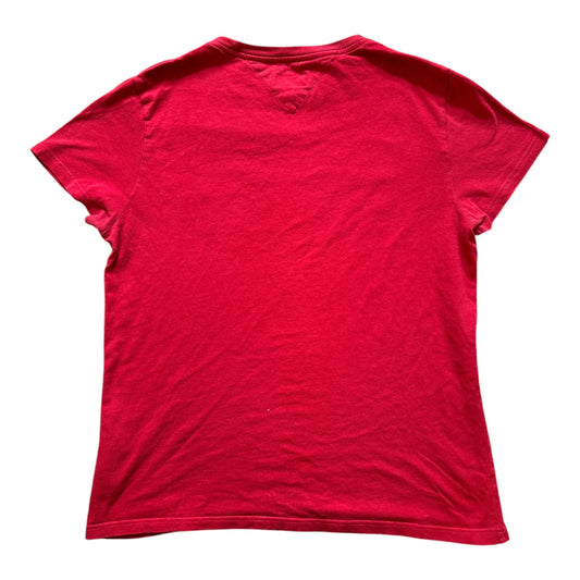 Large Tommy Hilfiger Red Suede Spell-out T-Shirt