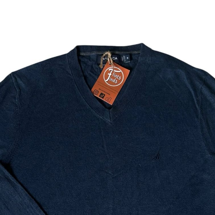 Medium Nautica Navy Blue V-Neck Jumper