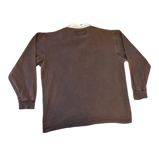 Large Cotton Traders Faded Brown New Zealand All Blacks Rugby Shirt