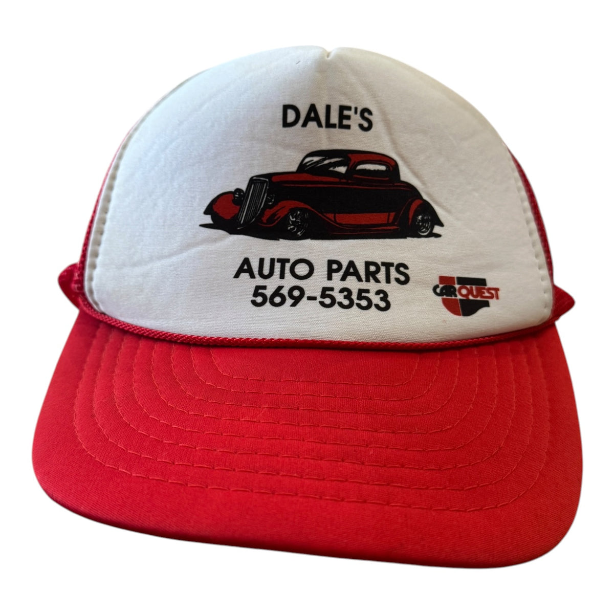 Nissin Red and White Dale's Auto Parts Trucker Cap
