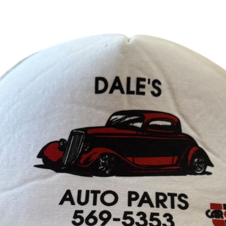 Nissin Red and White Dale's Auto Parts Trucker Cap