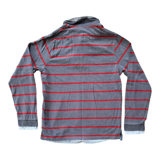 Aged 14 Cyrillus Grey and Red Rugby Shirt