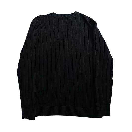 Large Nautica Black Cable Knit Jumper