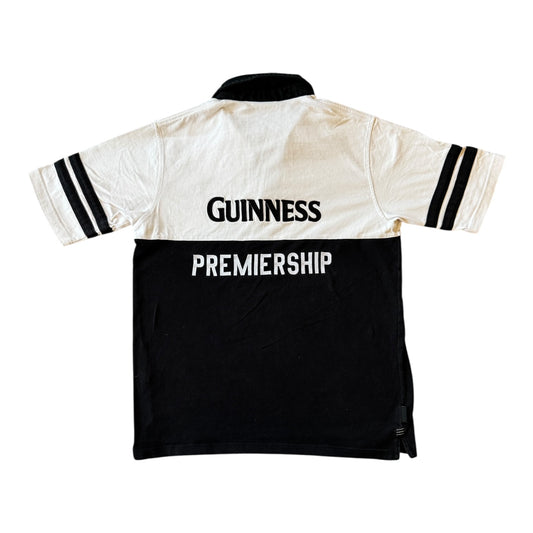 Medium Cotton Traders Guinness Black and White Rugby Shirt