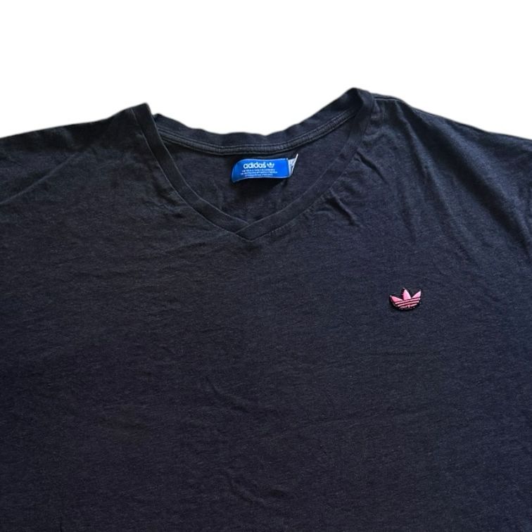 3XL Adidas Washed Black V-Neck T-Shirt