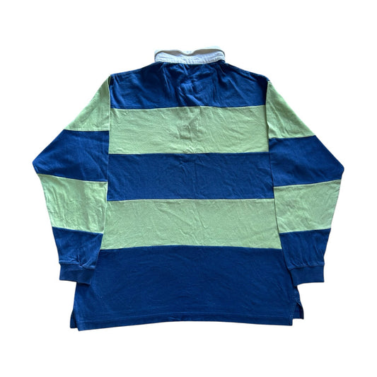 Extra large Pull & Bear Blue and Green Rugby Shirt