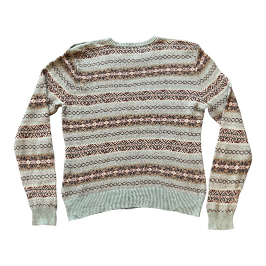 Woman's Large Ralph Lauren Green Fair Isle Knitted Jumper