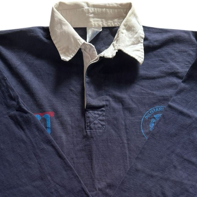 Large Classic Tee Navy French Club Rugby Shirt