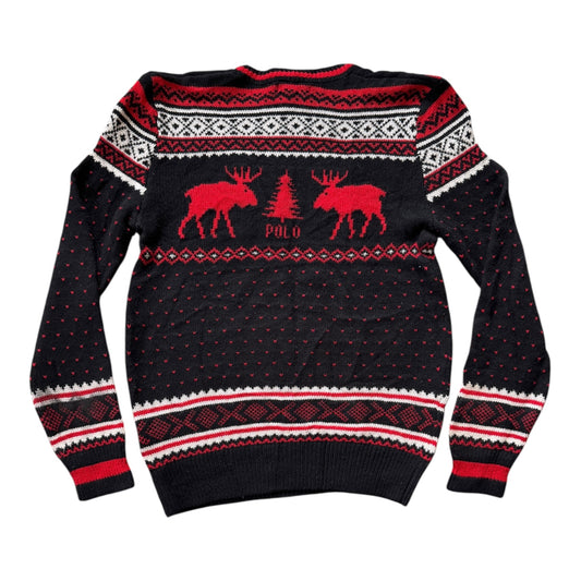Aged 14-16 Ralph Lauren Black Reindeer Knitted Jumper