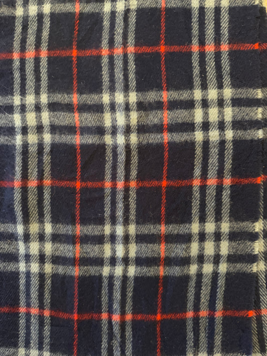 Burberry Navy Lambswool Scarf