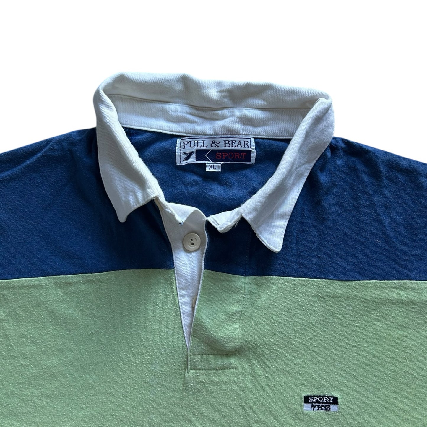 Extra large Pull & Bear Blue and Green Rugby Shirt
