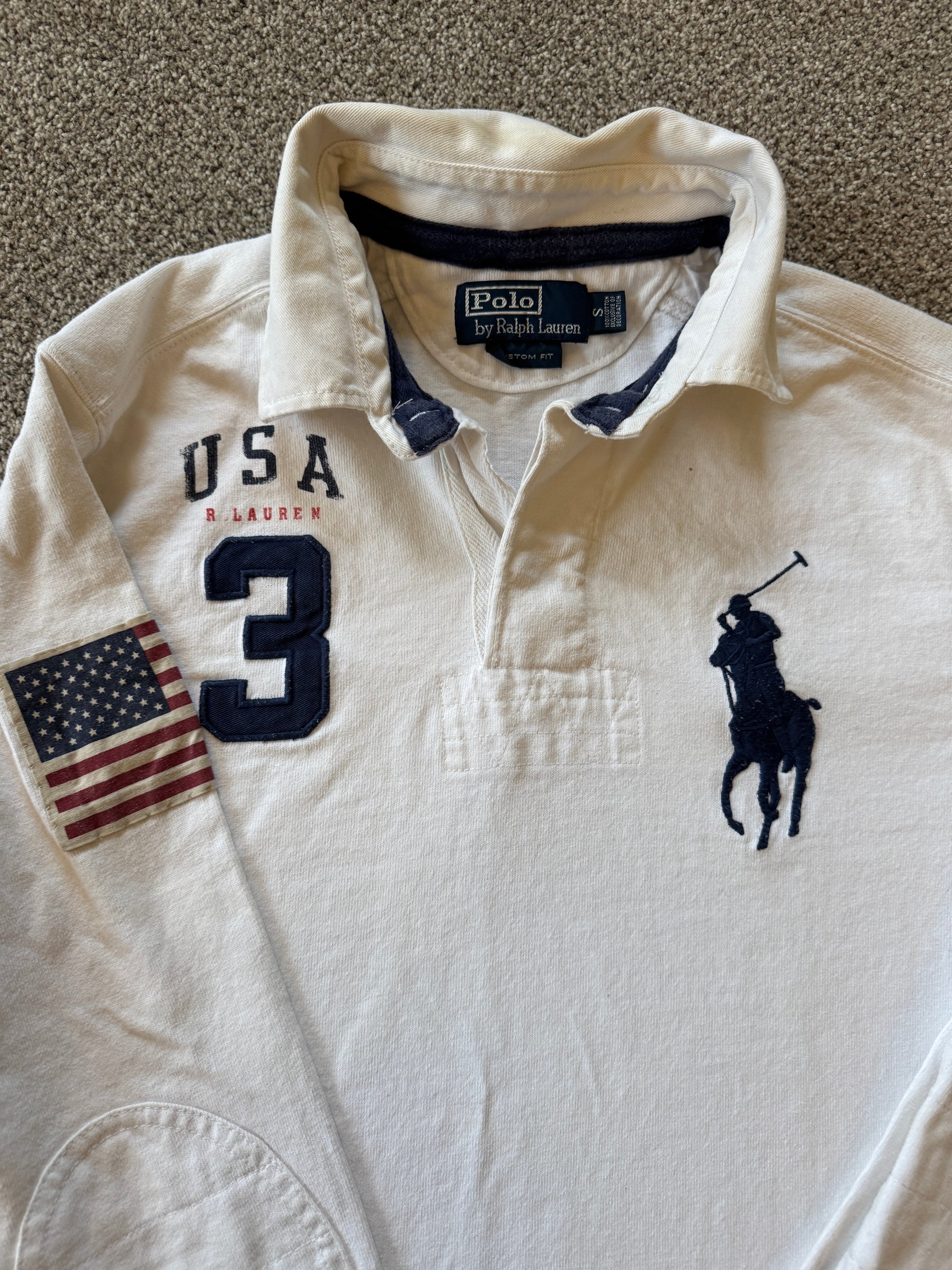 Small Ralph Lauren White USA Rugby Shirt