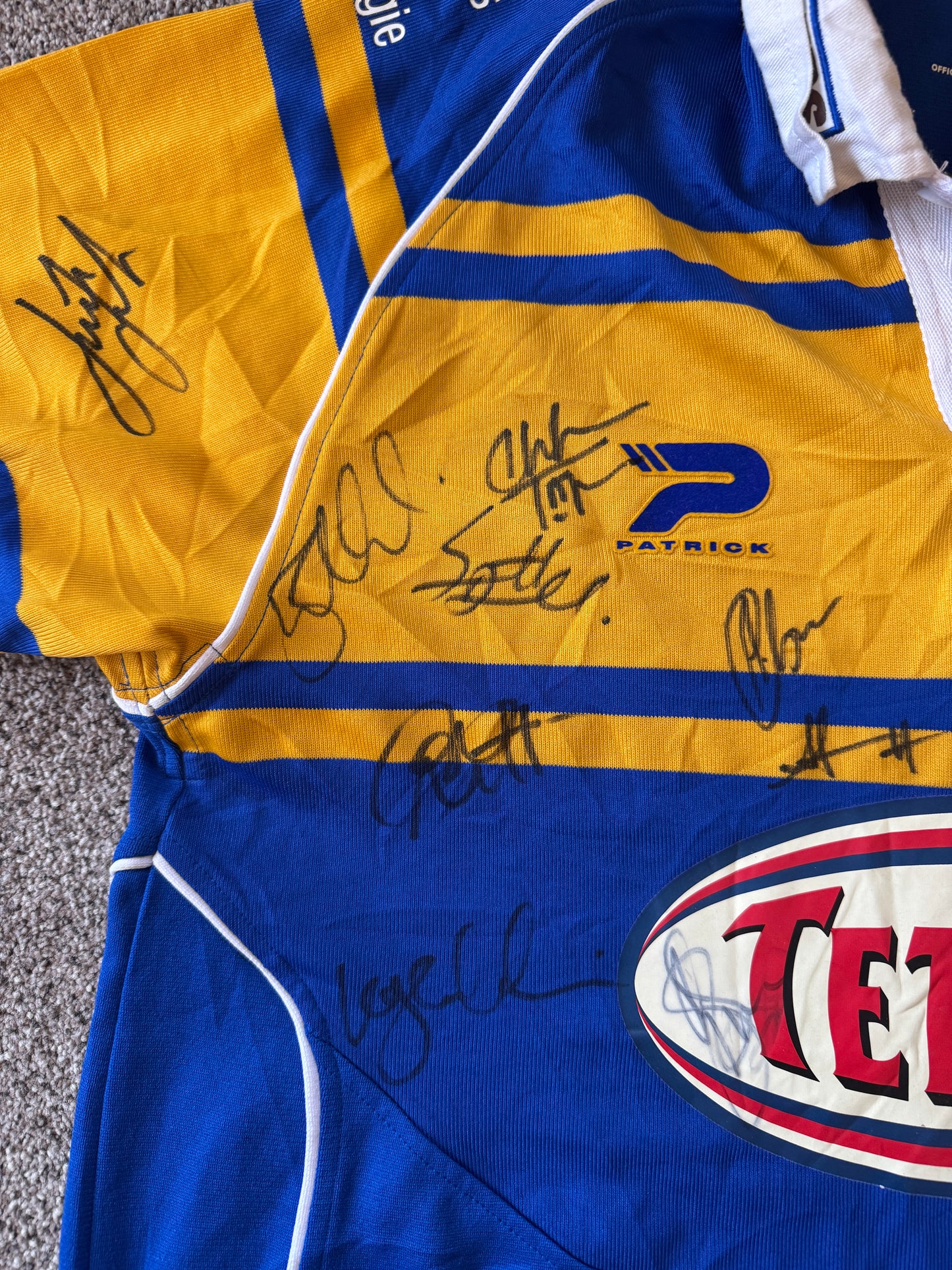 Signed Large Blue Leeds Rhinos Rugby Shirt