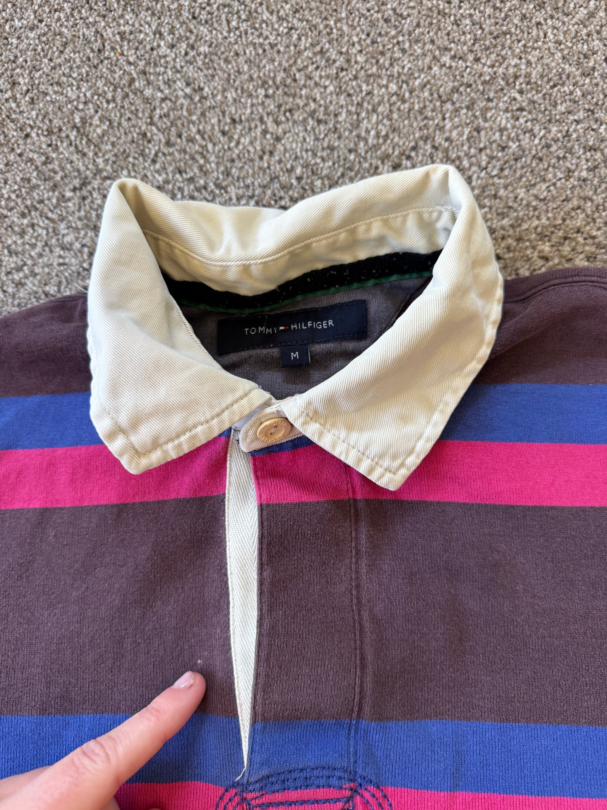 Medium Tommy Hilfiger Brown Striped Rugby Shirt