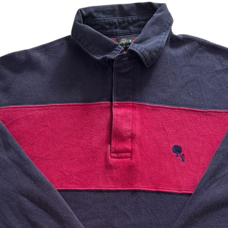 Medium Phil and Craft Navy and Red Rugby Shirt