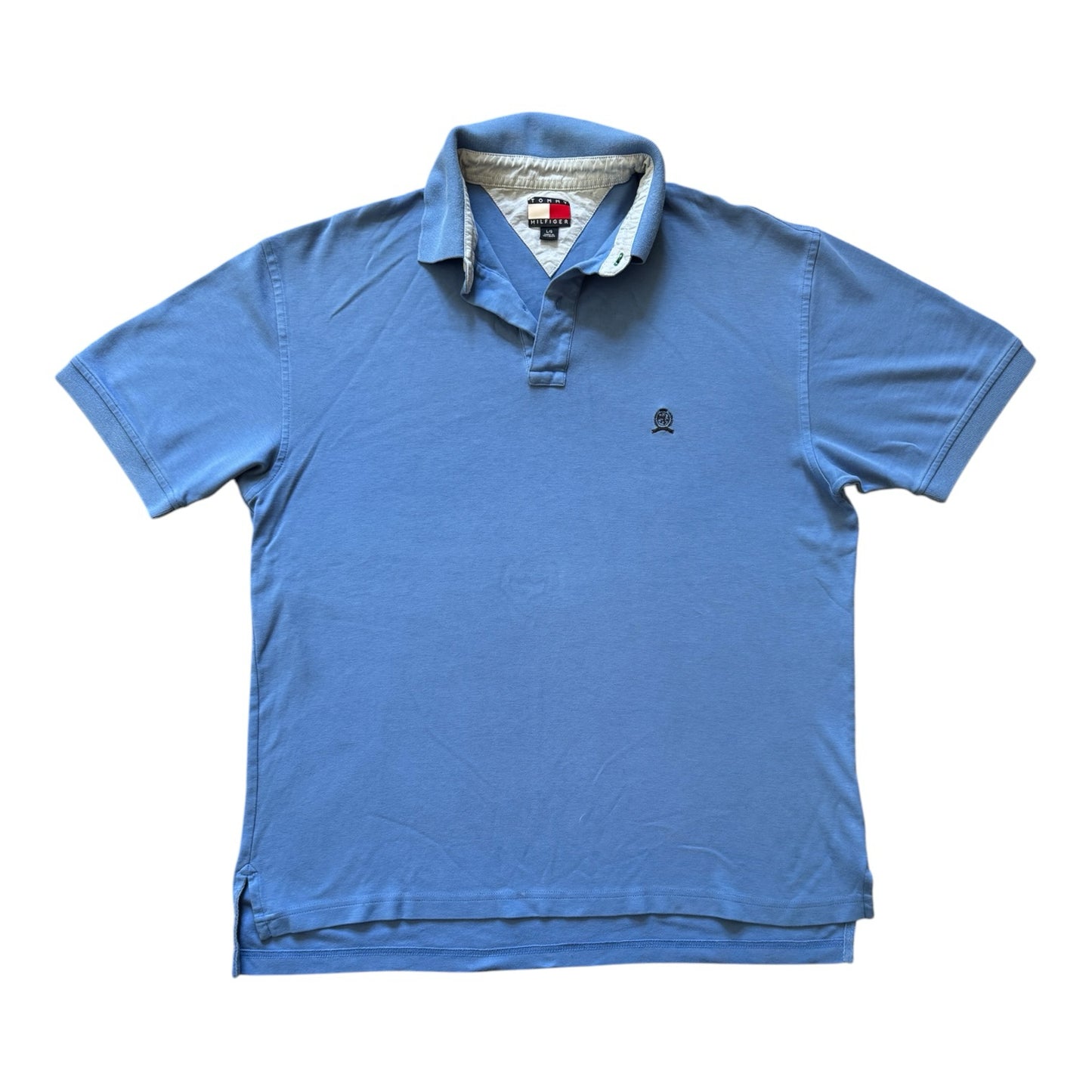 Large Tommy Hilfiger Blue Stretchy Polo Shirt