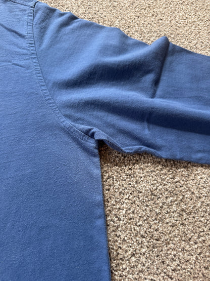 Large 90s Burberry Blue with Nova Check Detailed Rugby Shirt