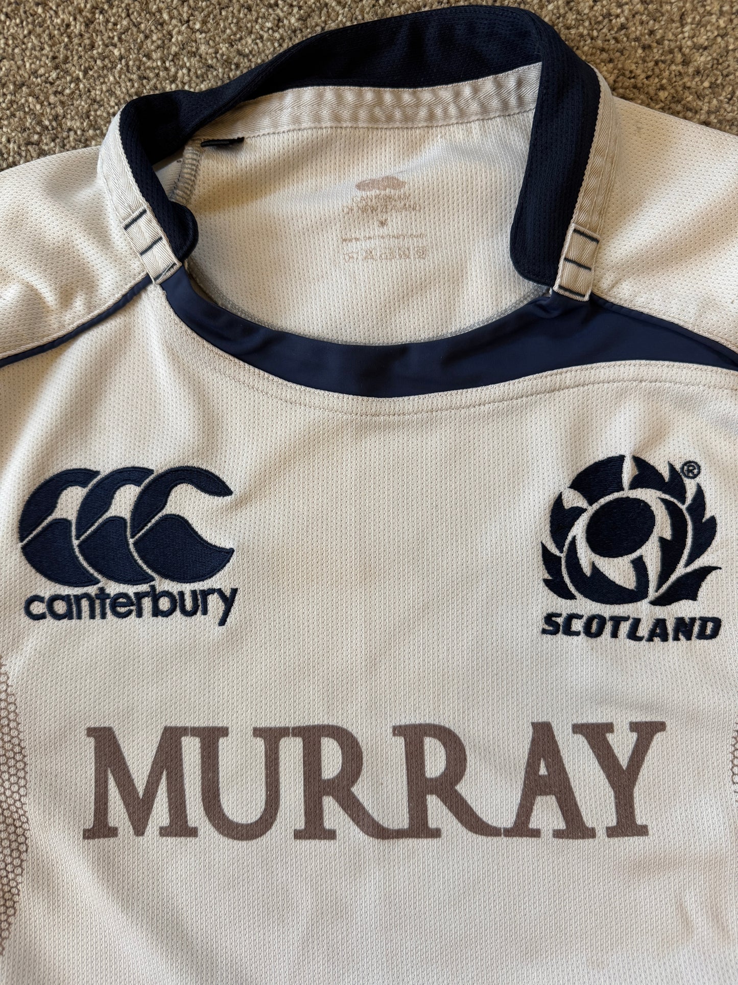 Medium 2009 Canterbury White Scotland Rugby Shirt