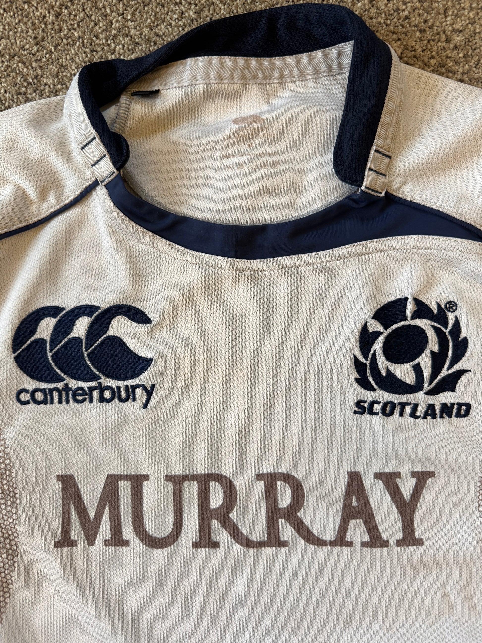 Medium 2009 Canterbury White Scotland Rugby Shirt