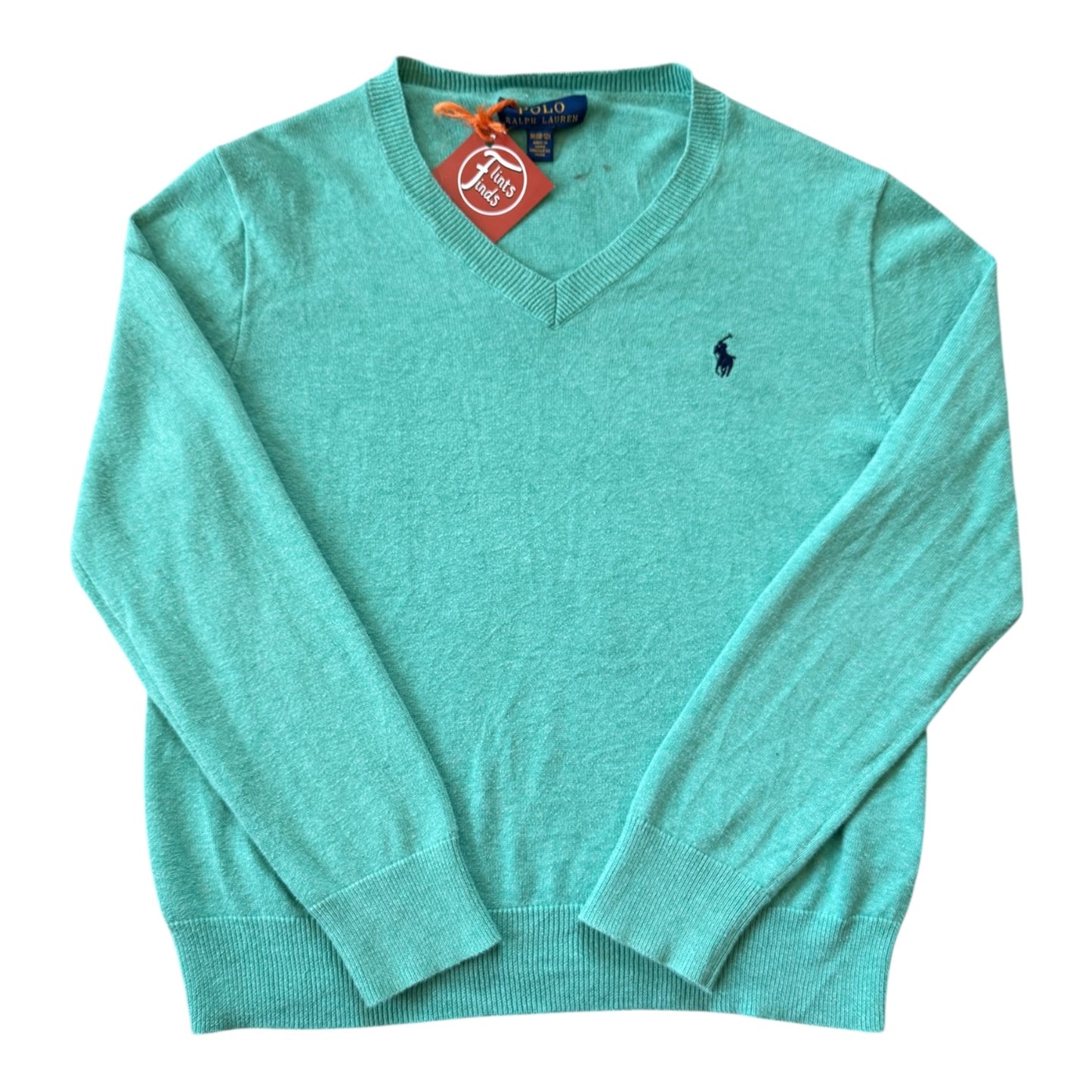 Aged 10-12 Ralph Lauren Green V-Neck Jumper