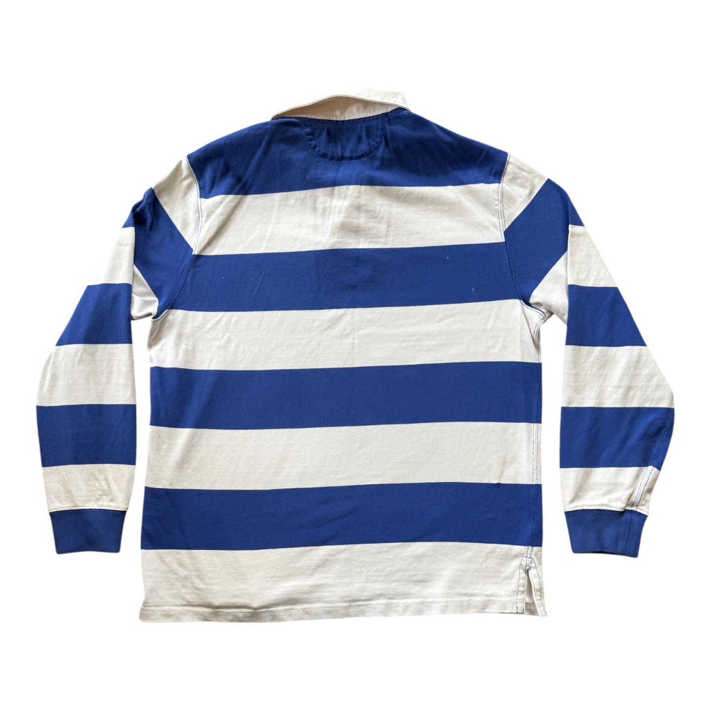 Large Ralph Lauren Blue and White Rugby Shirt