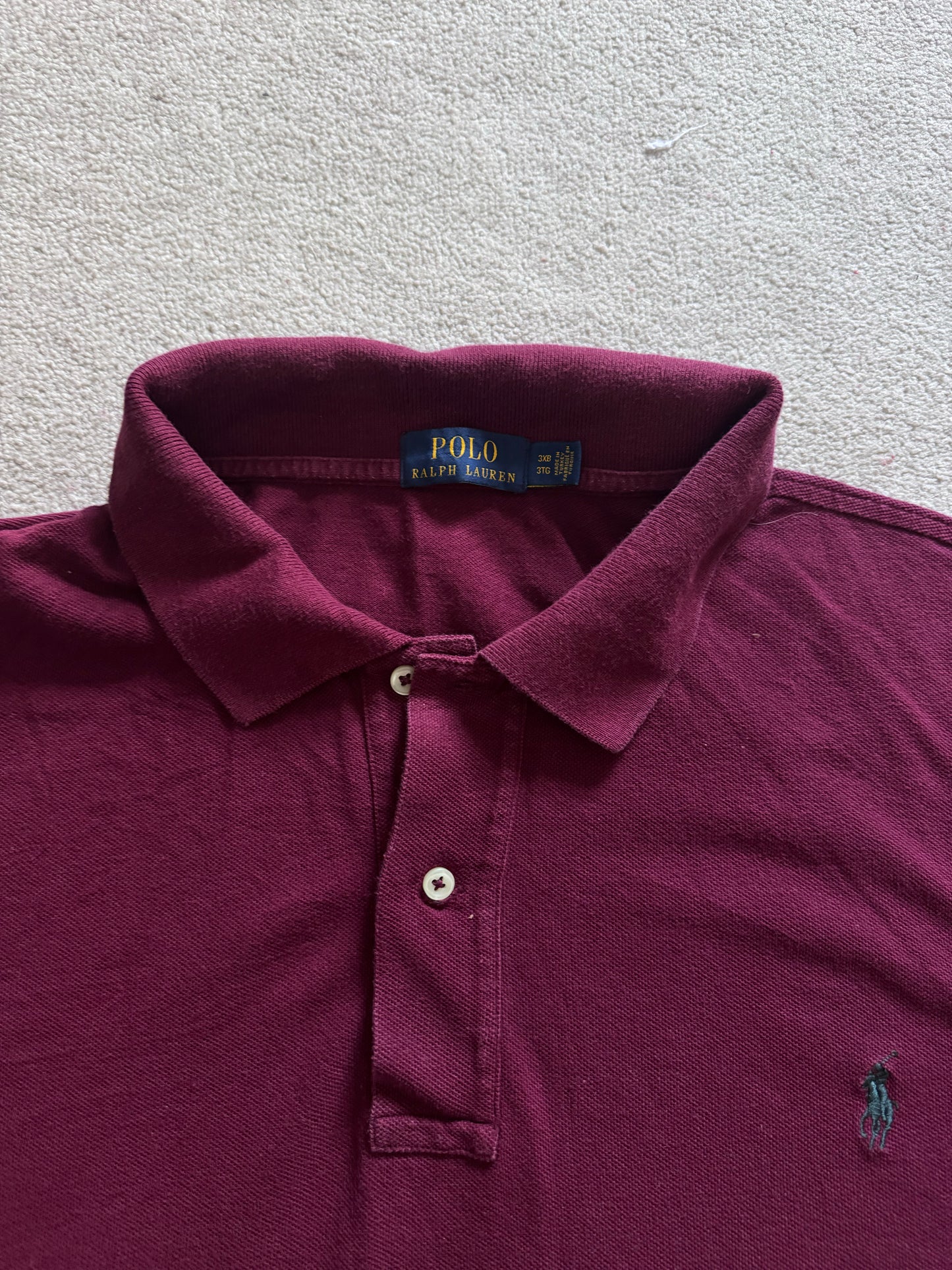 3XB Ralph Lauren Burgundy Red Polo Shirt