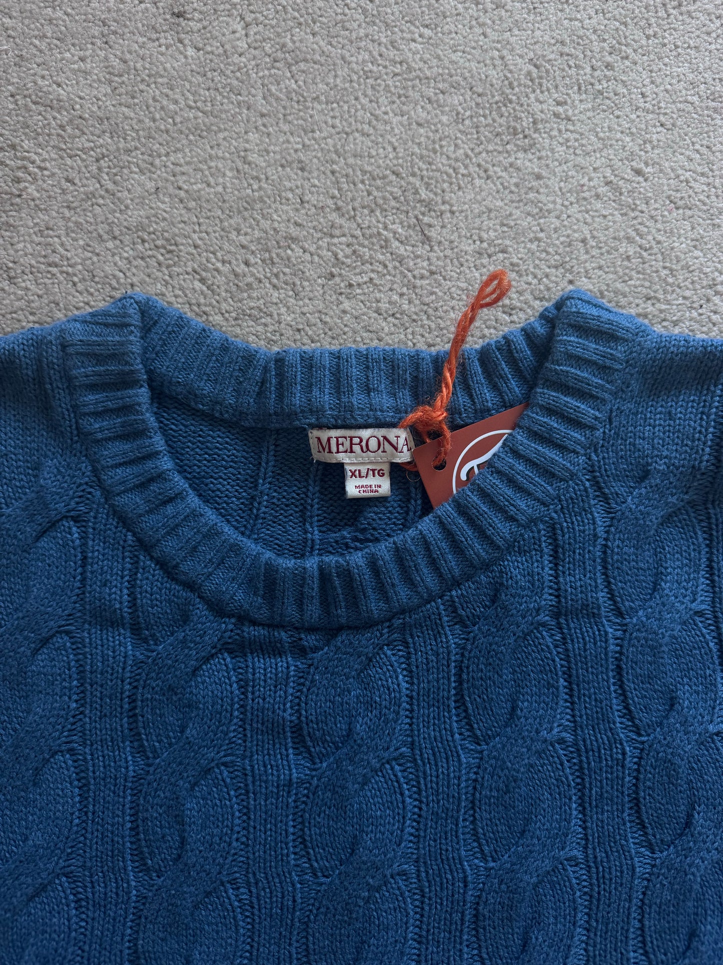 Extra large Merona Blue Cable Knit Jumper
