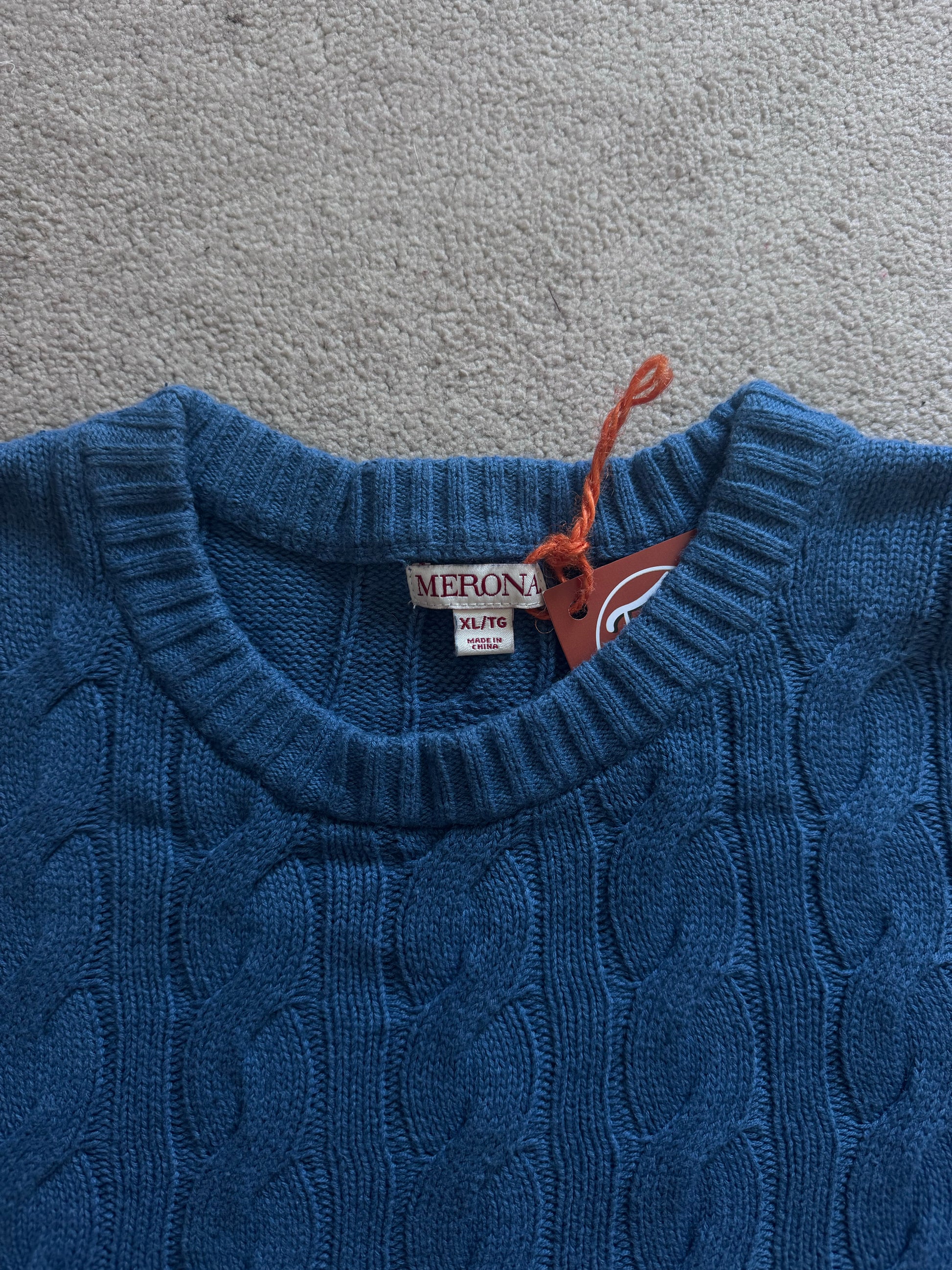 Extra large Merona Blue Cable Knit Jumper
