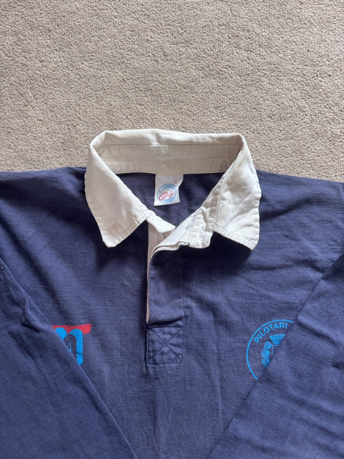 Large Classic Tee Navy French Club Rugby Shirt