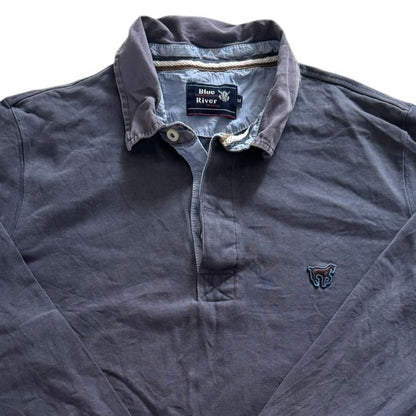 Medium Blue River Washed Blue Rugby Shirt