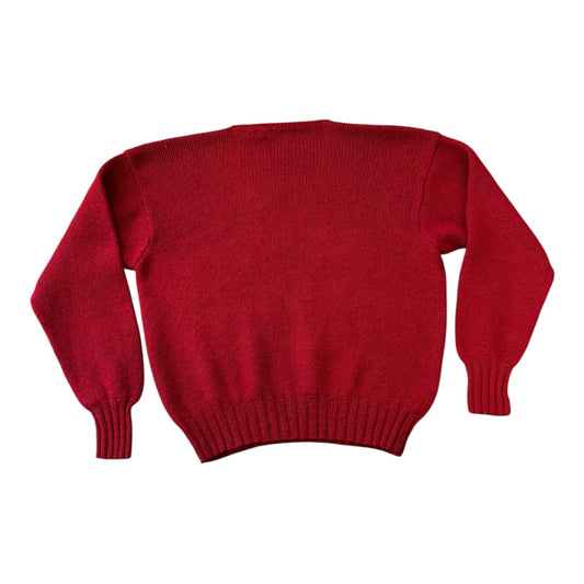 Rare 90's Extra large Ralph Lauren Red Wool Polo Bear Ski Jumper