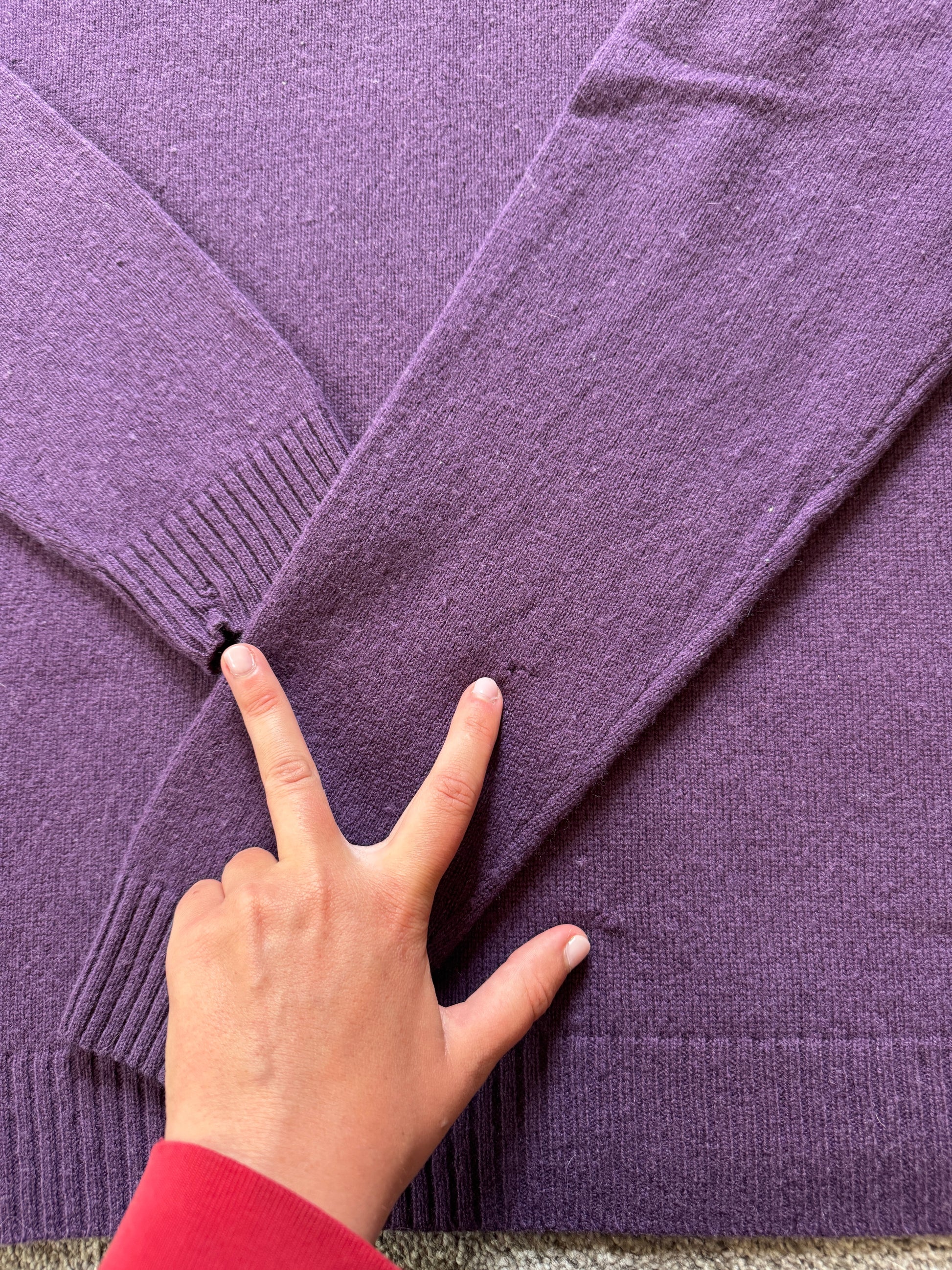 Extra large Nike Golf Purple Lambswool Jumper - repaired/holes