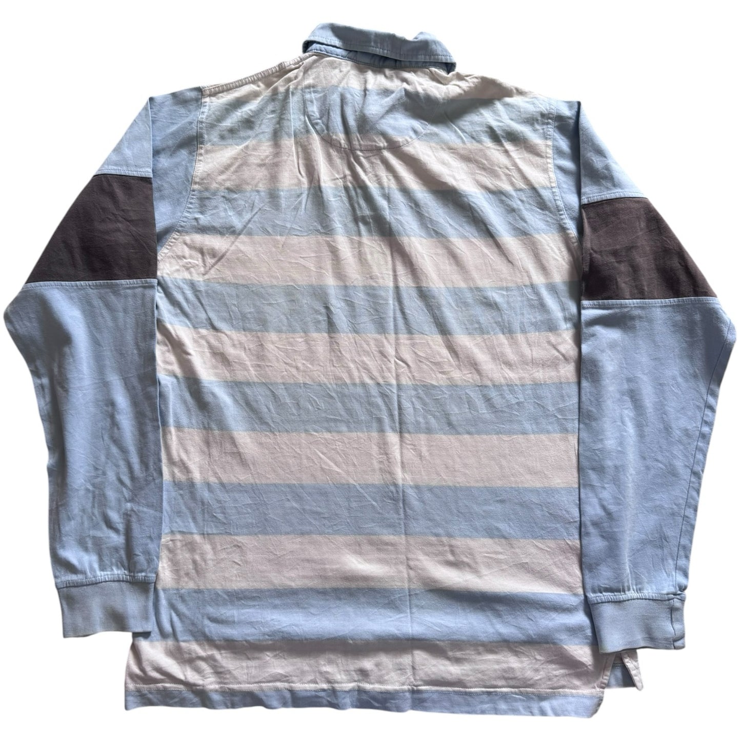 Large Dutti Sport Blue and White Rugby Shirt