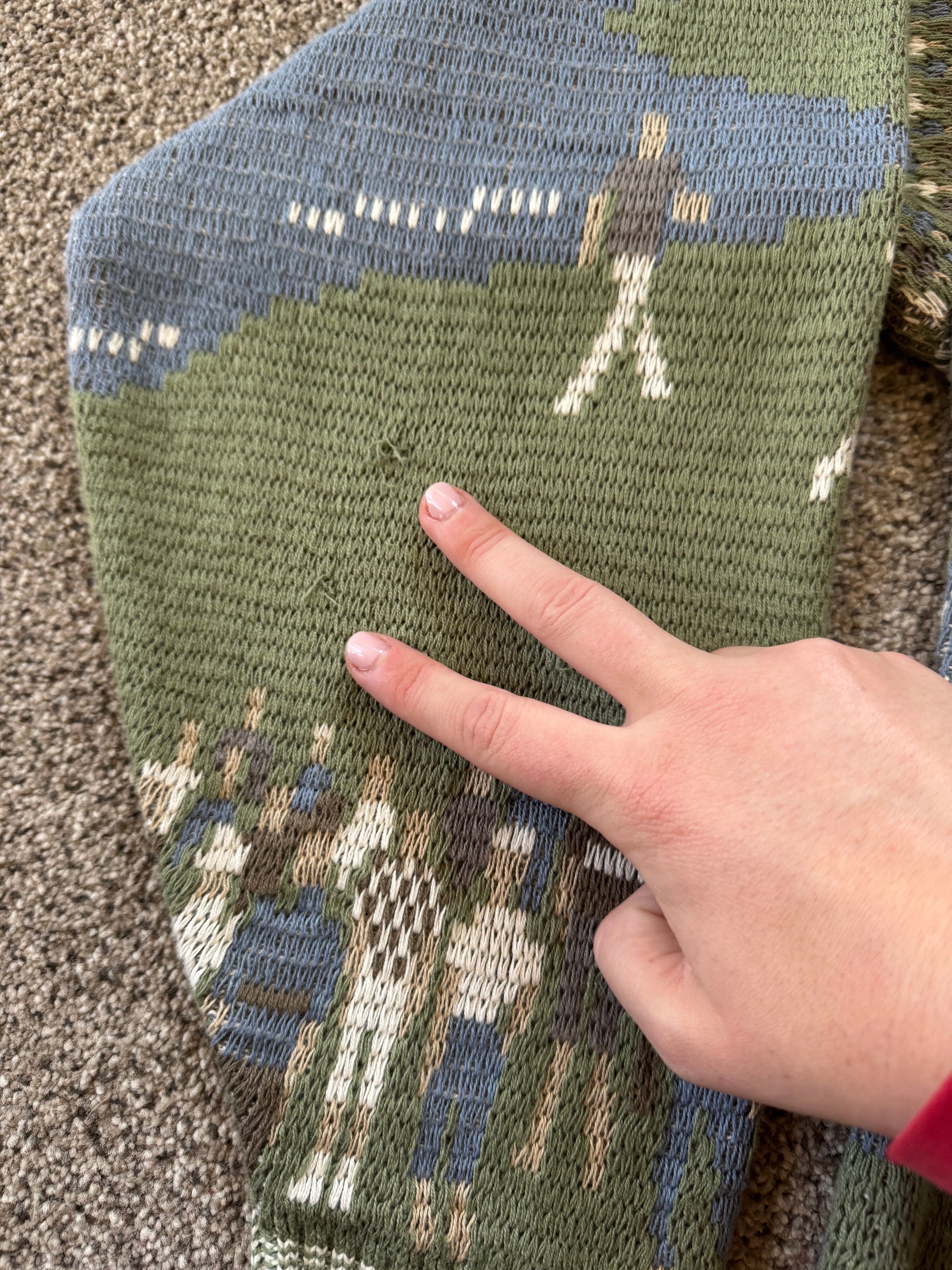 Large 90's Crossings Green "Walk up the Fairway" Golf Knitted Jumper