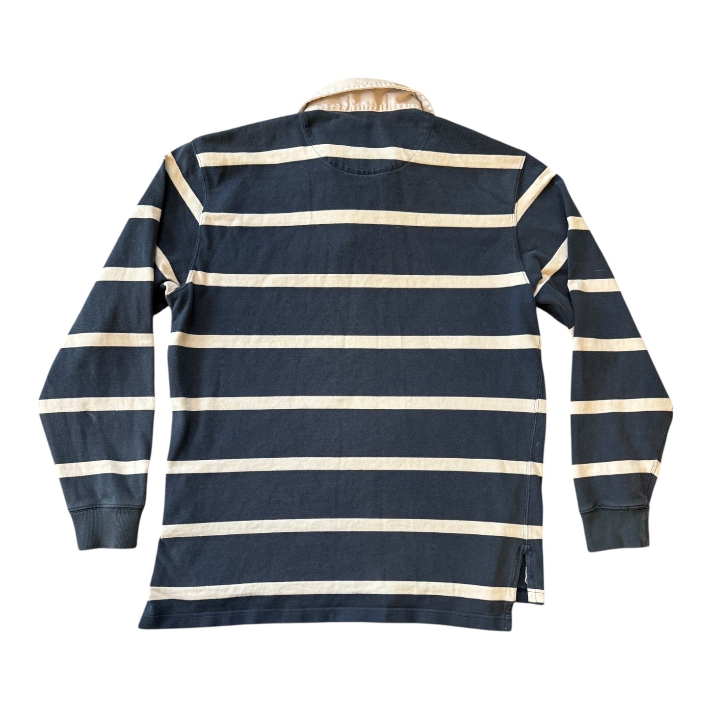 Medium Ralph Lauren Navy and White Rugby Shirt