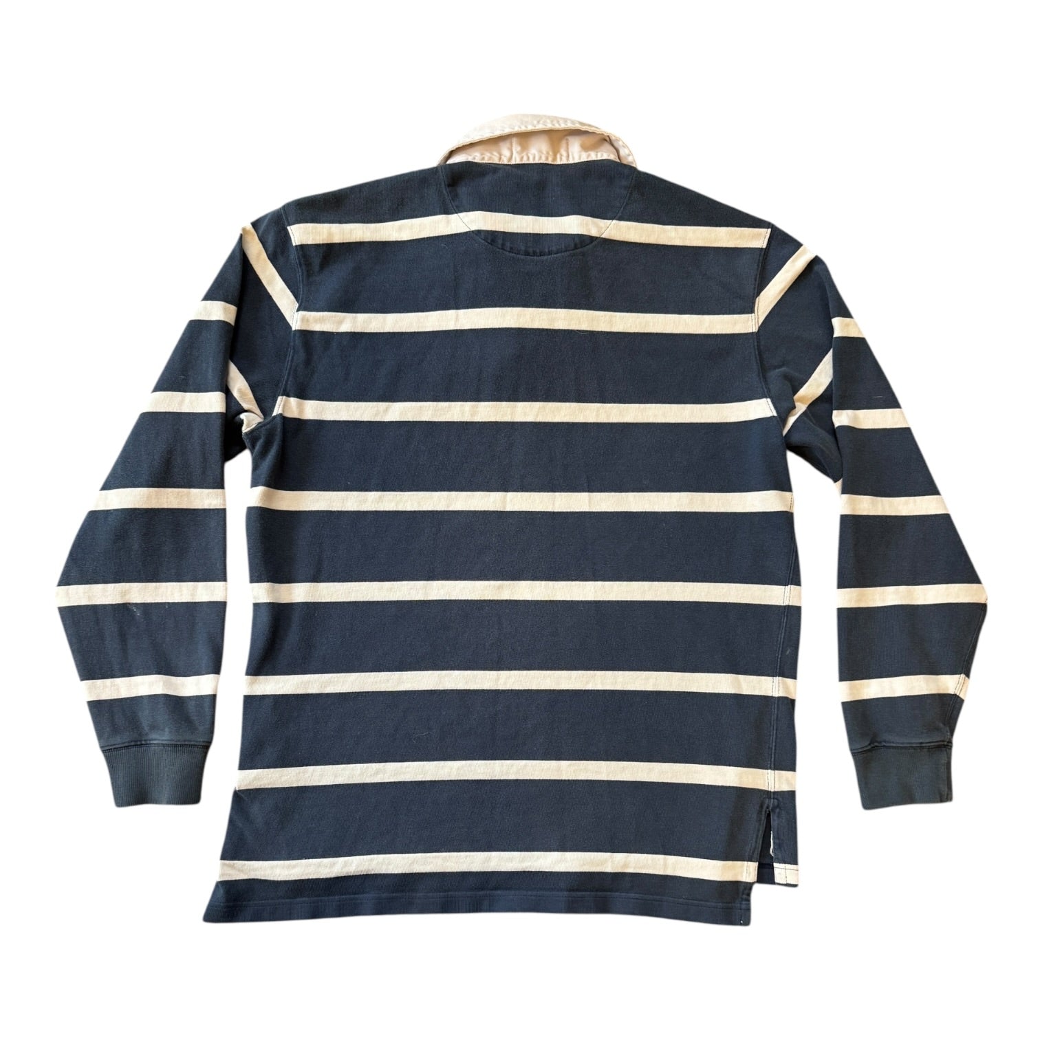 Medium Ralph Lauren Navy and White Rugby Shirt