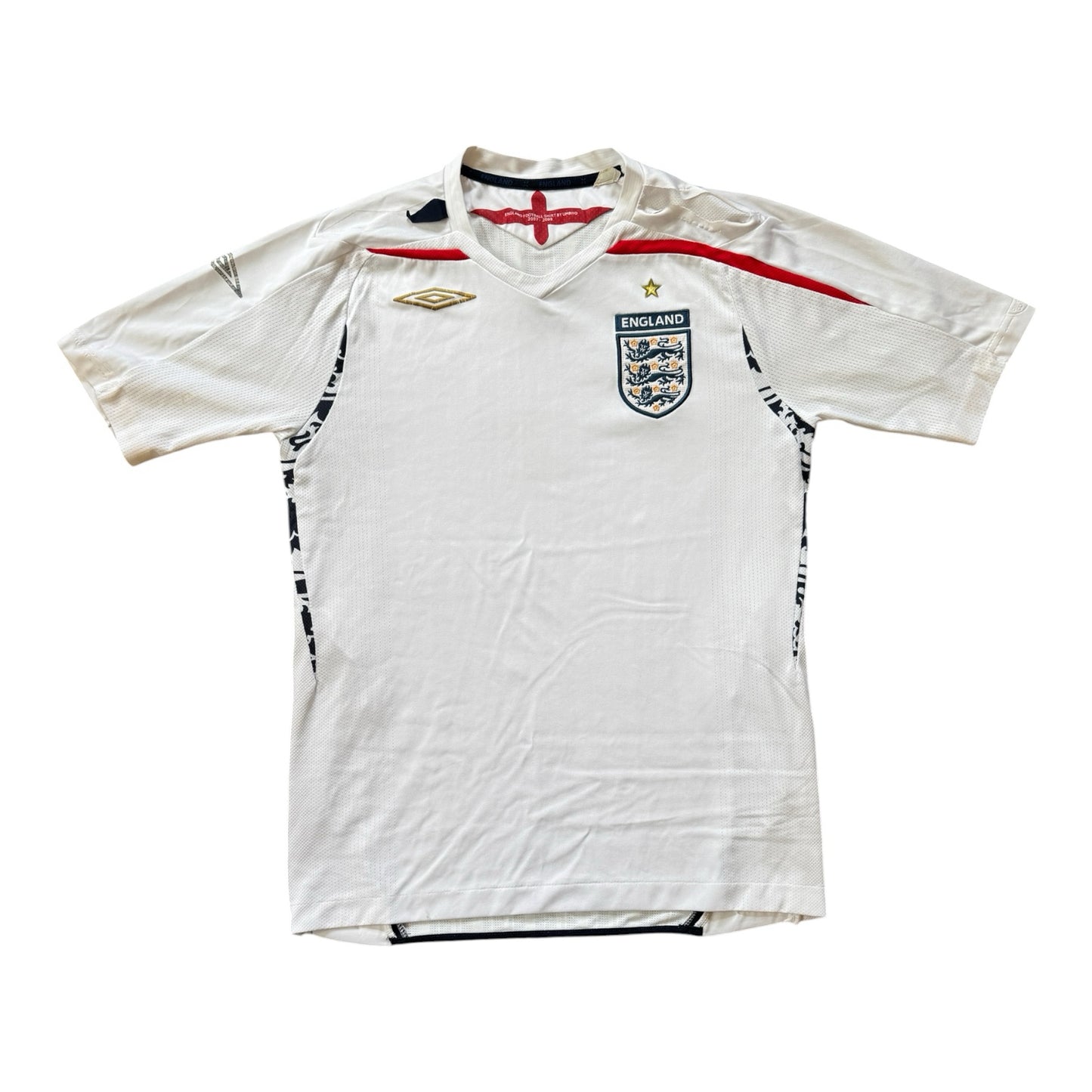 2007-09 Small Umbro White England Football Shirt